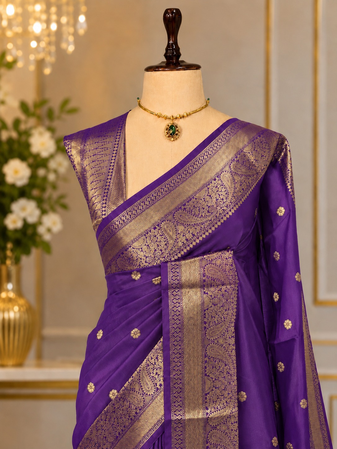 Banarasi semi satan semi silk saree