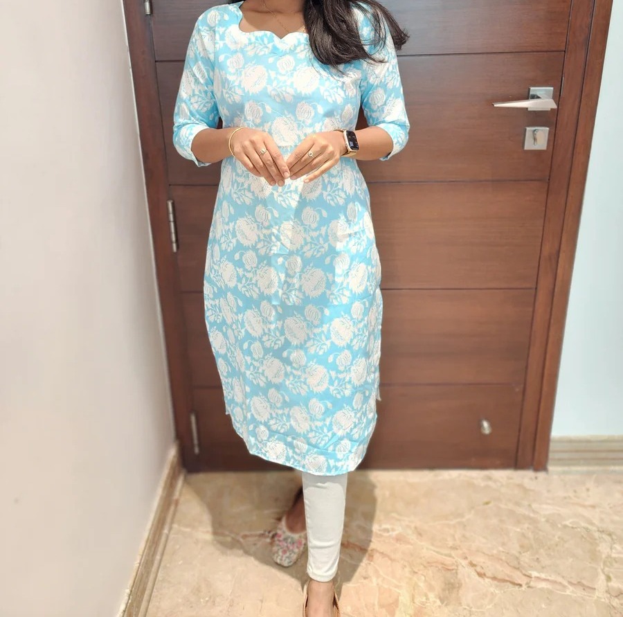 Anbarasi: Cotton Straight Cut Kurtis for Women | Daily Wear Ethnic Fashion by Aarral