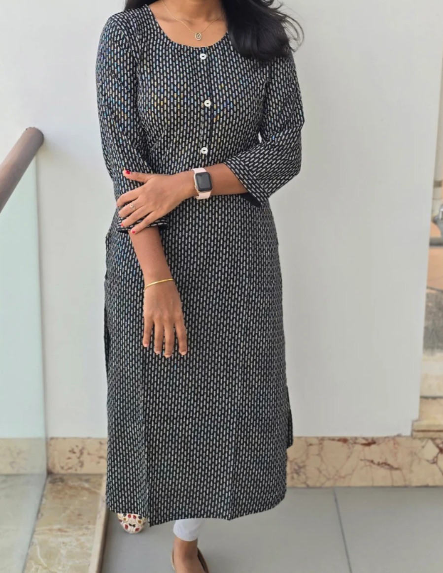 Anbarasi: Straight Cut Rayon Kurti, 43-Inch Length, Available in Sizes S to XXL