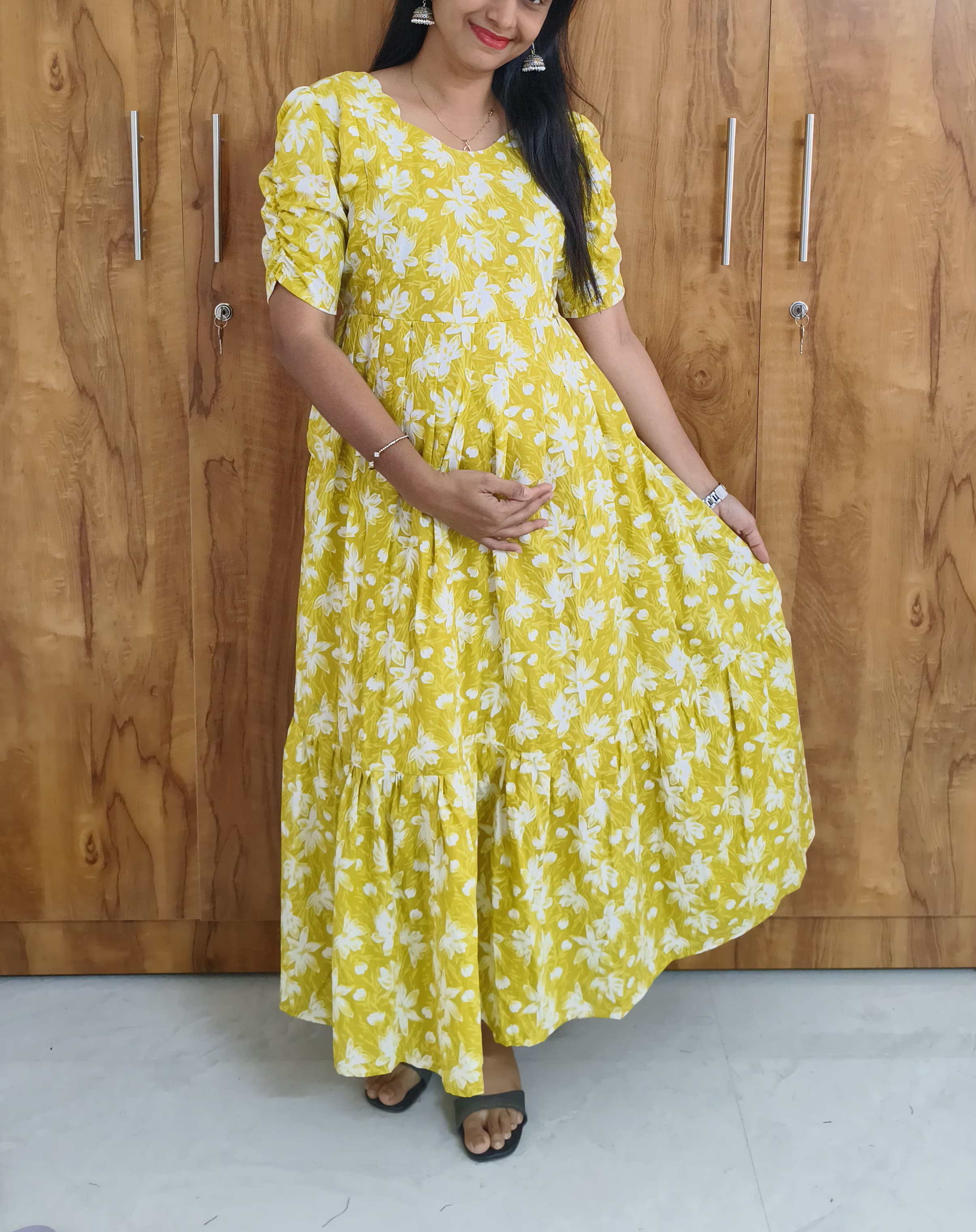 Anbarasi: Cotton stylish feeding dress with full lining 