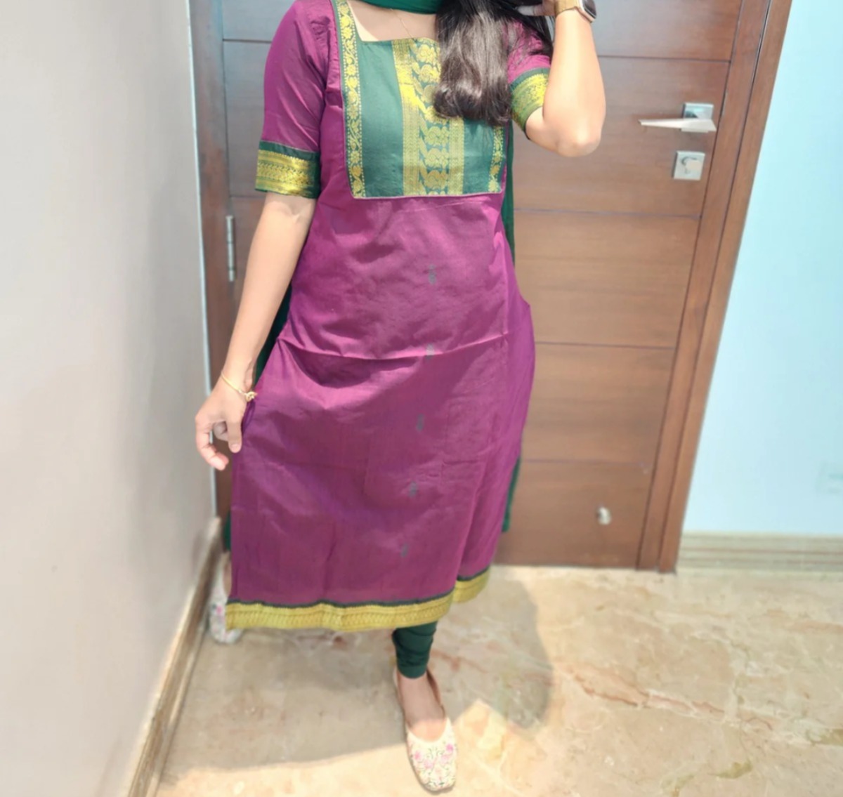Anbarasi: Kanchi Cotton Straight Cut Kurti with Lining – Elegant Ethnic Wear