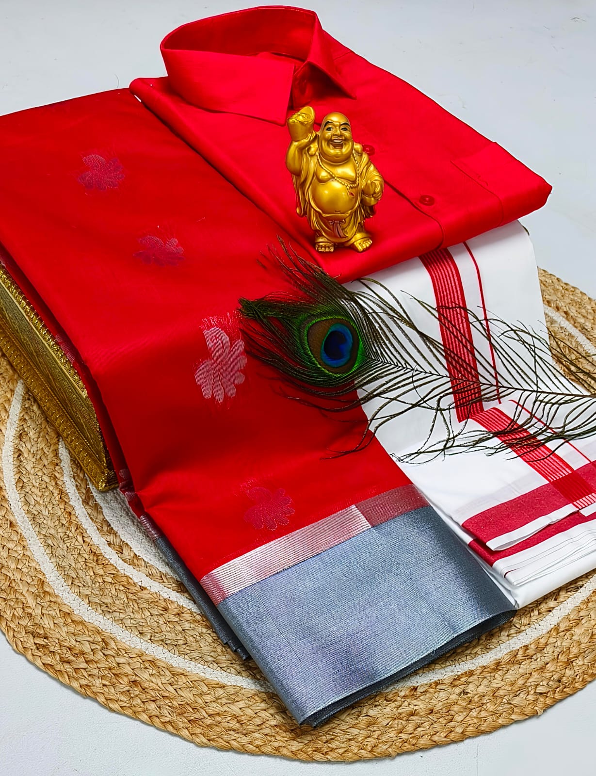 Ellampillai soft silver silk cotton sarees & Cotton dotis, shirts