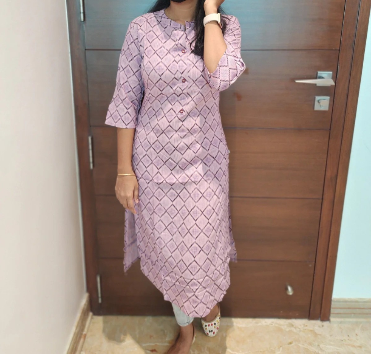 Anbarasi: Rayon Straight Cut Kurti with Pocket - 43-inch Length, Sizes S to XXL