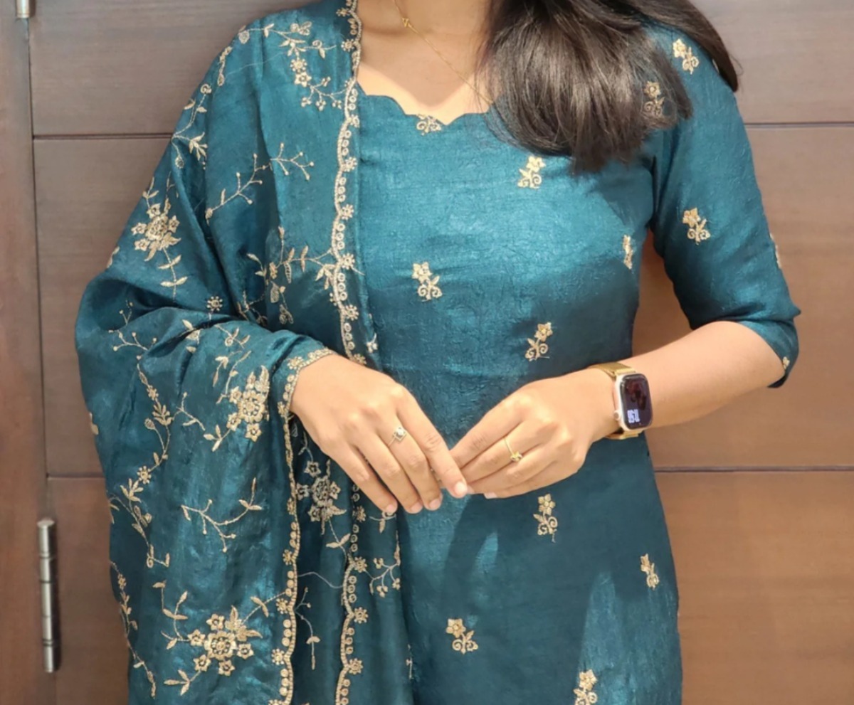 Anbarasi: Space Silk Salwar Set with Dupatta & Lining | Elegant Ethnic Wear