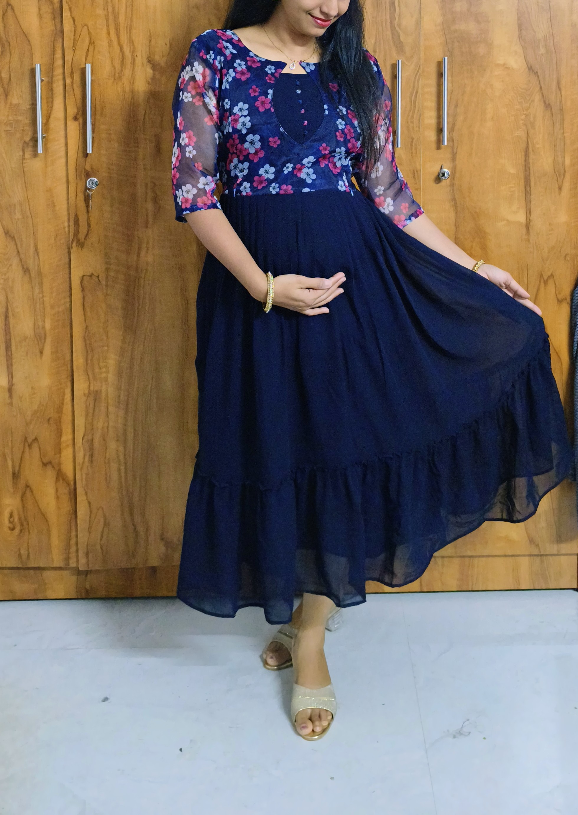 Anbarasi: Georgette & organza for maternity and feeding 