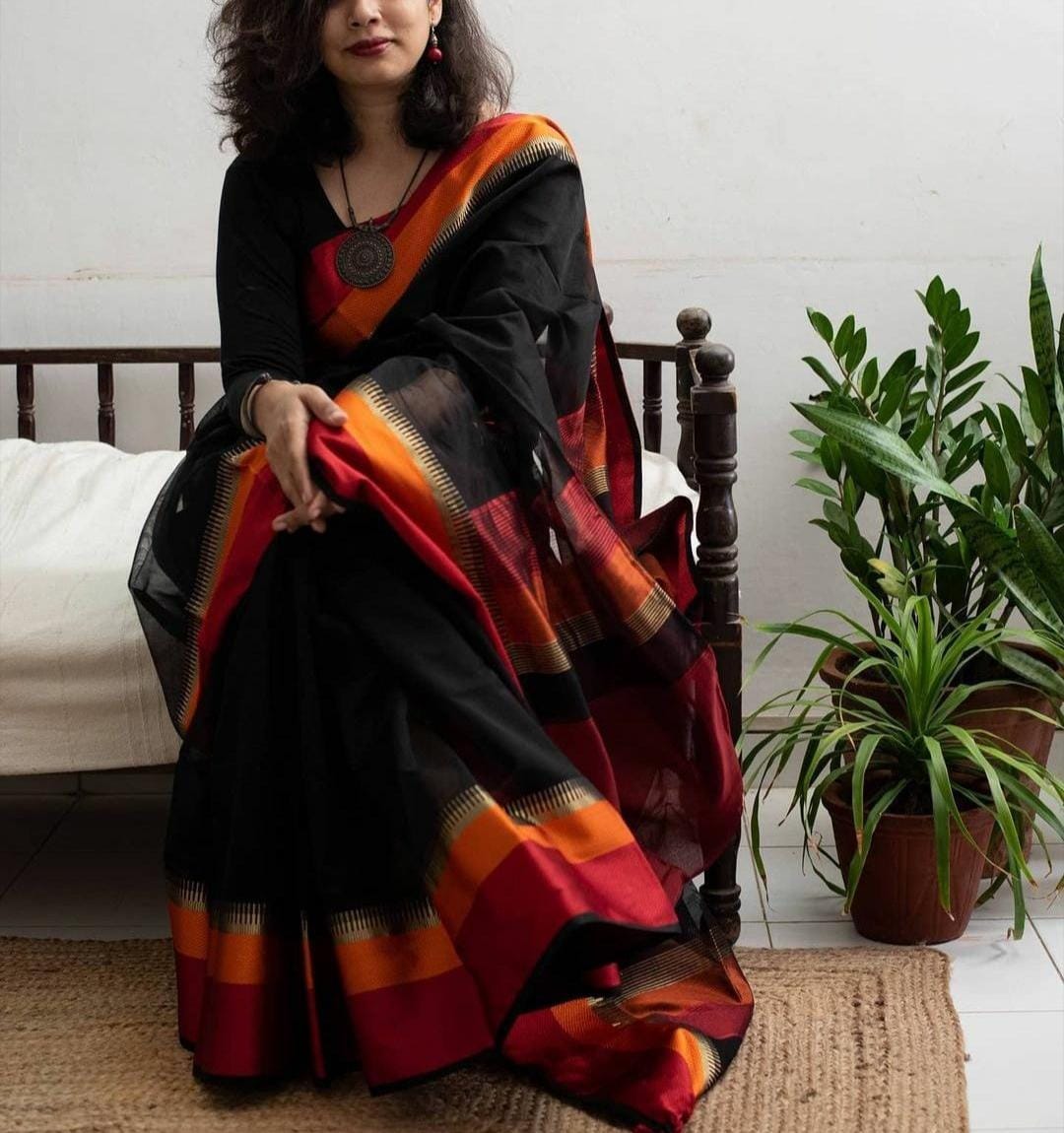 Anbarasi: Maheshwari Cotton Silk Handloom Saree – New Elegant Design