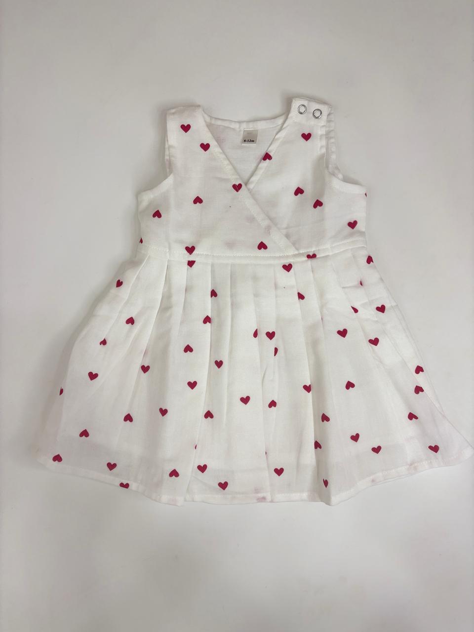 Kids Pure Cotton Outdoor V-Neck Frock | 6 Months to 10 Years