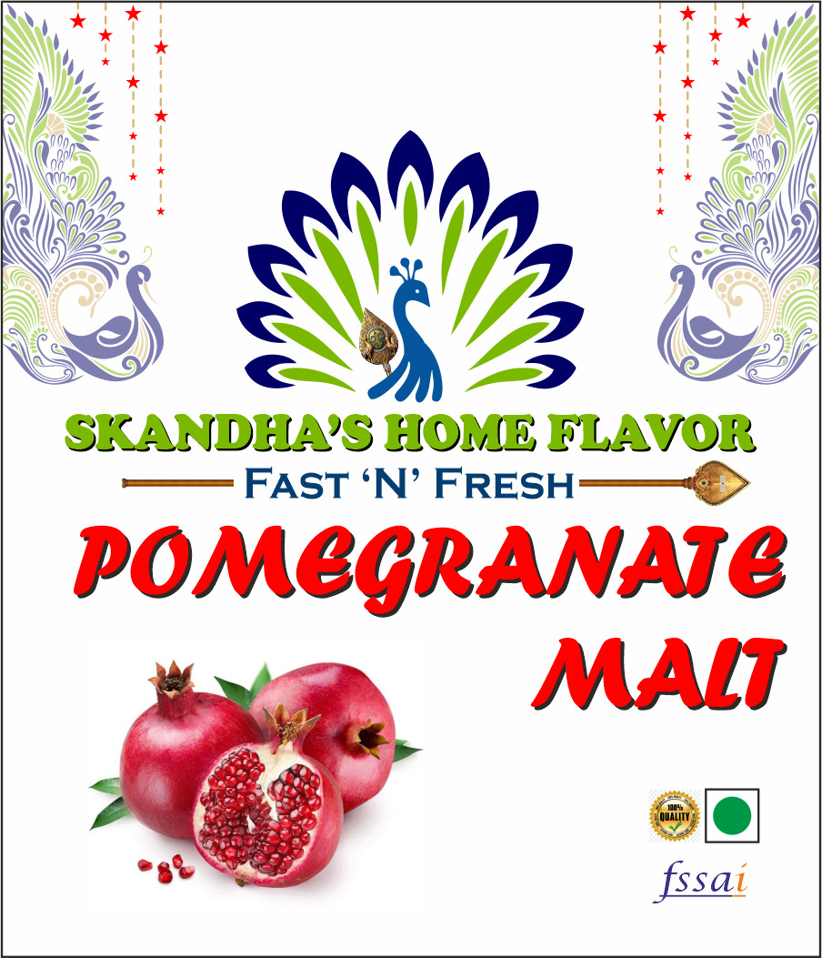 Skandha's Home Flavor: Pomegranate Malt - Natural Health Mix for Energy & Immunity | Skandha