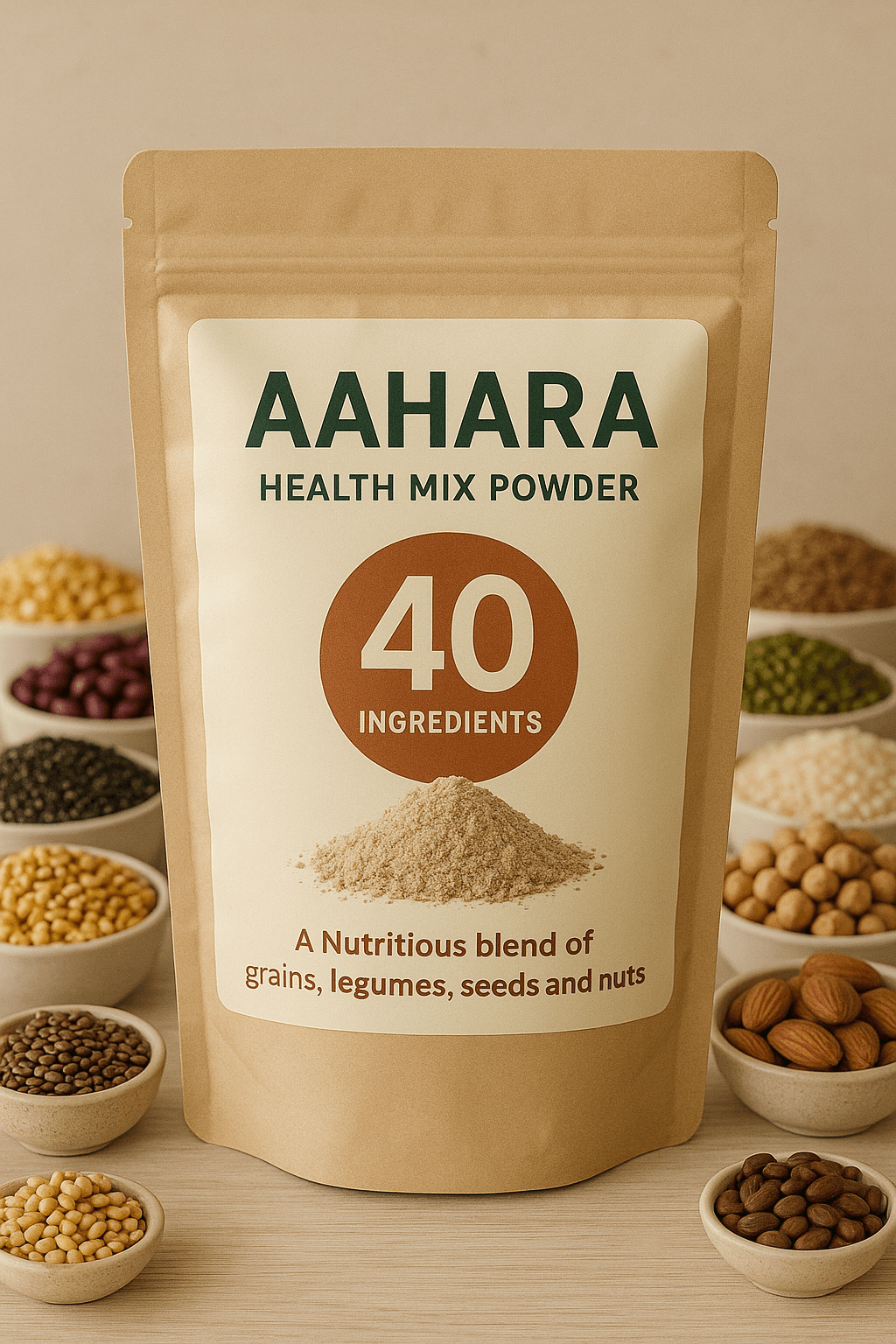 Aahara: Health Mix Powder for Kids & Adults – 100% Natural Sathu Maavu by Aahara (490g)