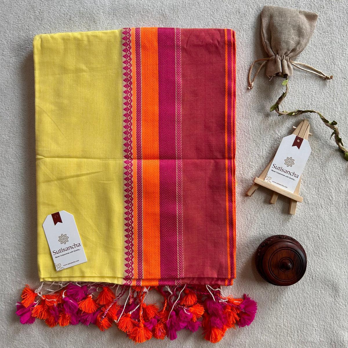 Anbarasi: Premium quality pure cotton hand weaving saree with blouse 