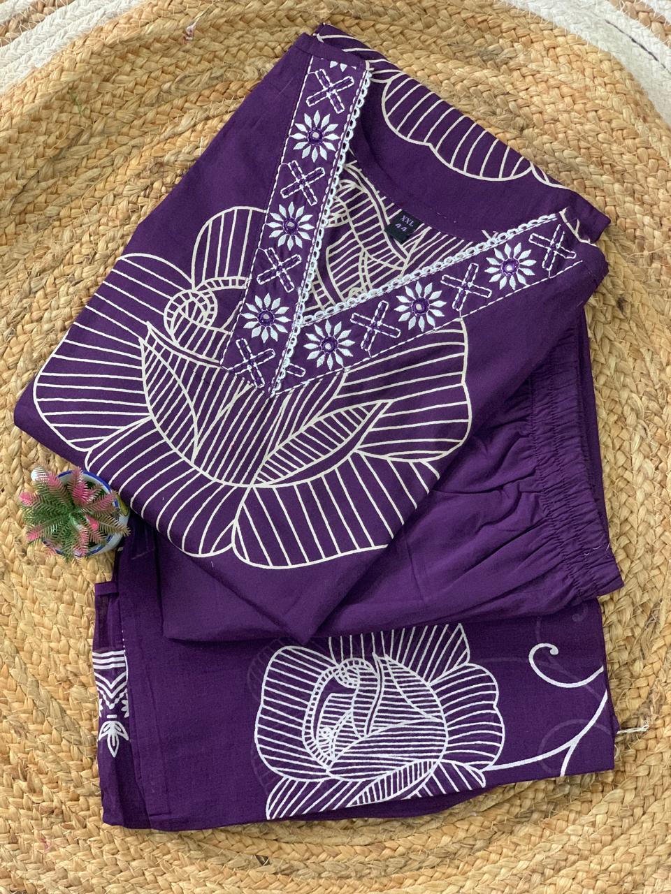 Soft Cotton Salwar Set with Kurti, Pant and Dupatta for Daily Wear