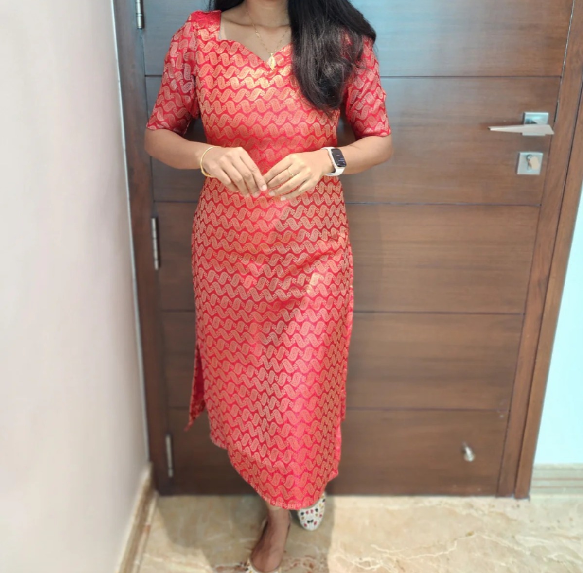 Banarasi straight cut kurti 