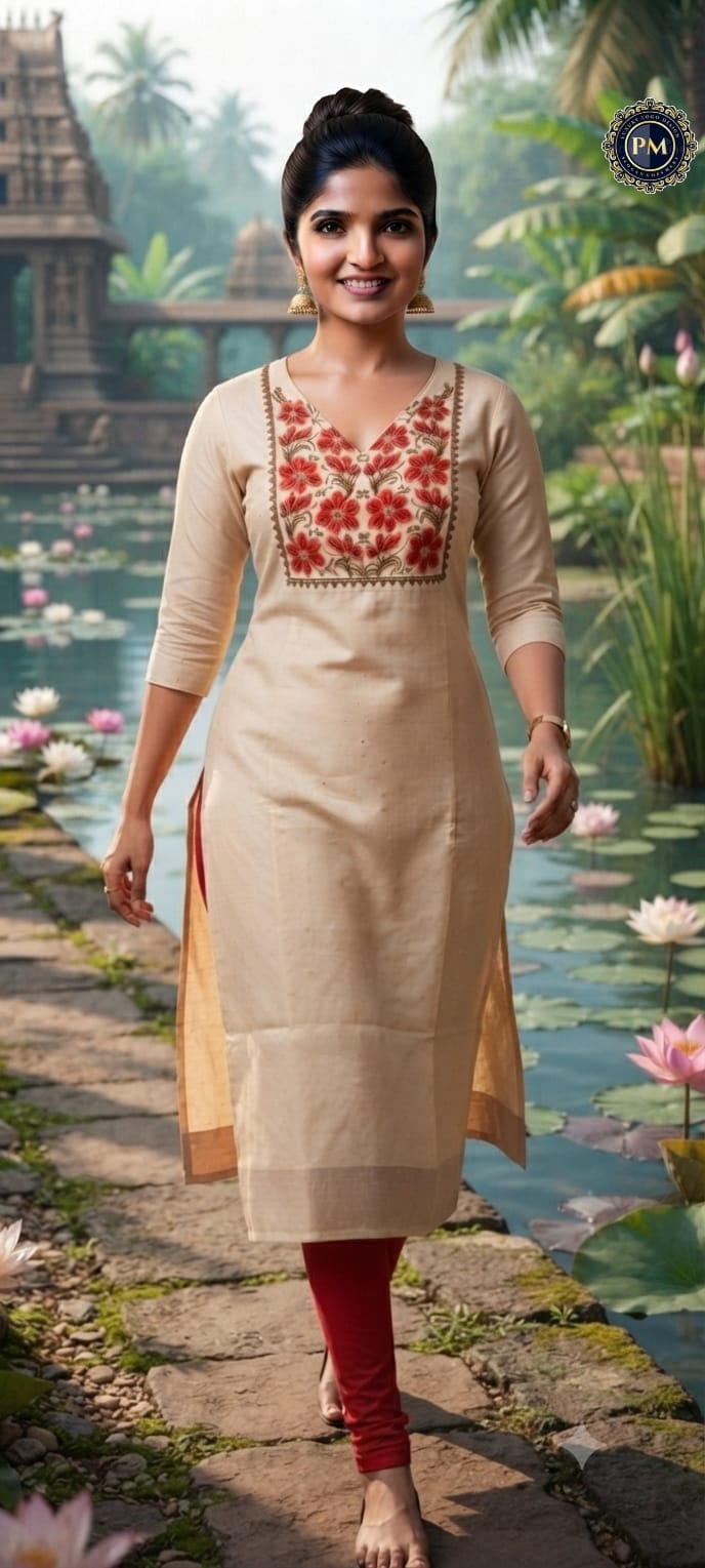 Anbarasi: Vatican Material 2 Piece Kurti Cord Set with Cotton Lining & Pocket Pants