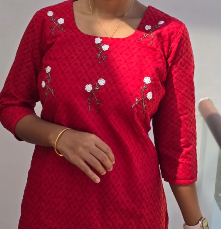 Anbarasi: Hakoba cotton straight cut kurtis 