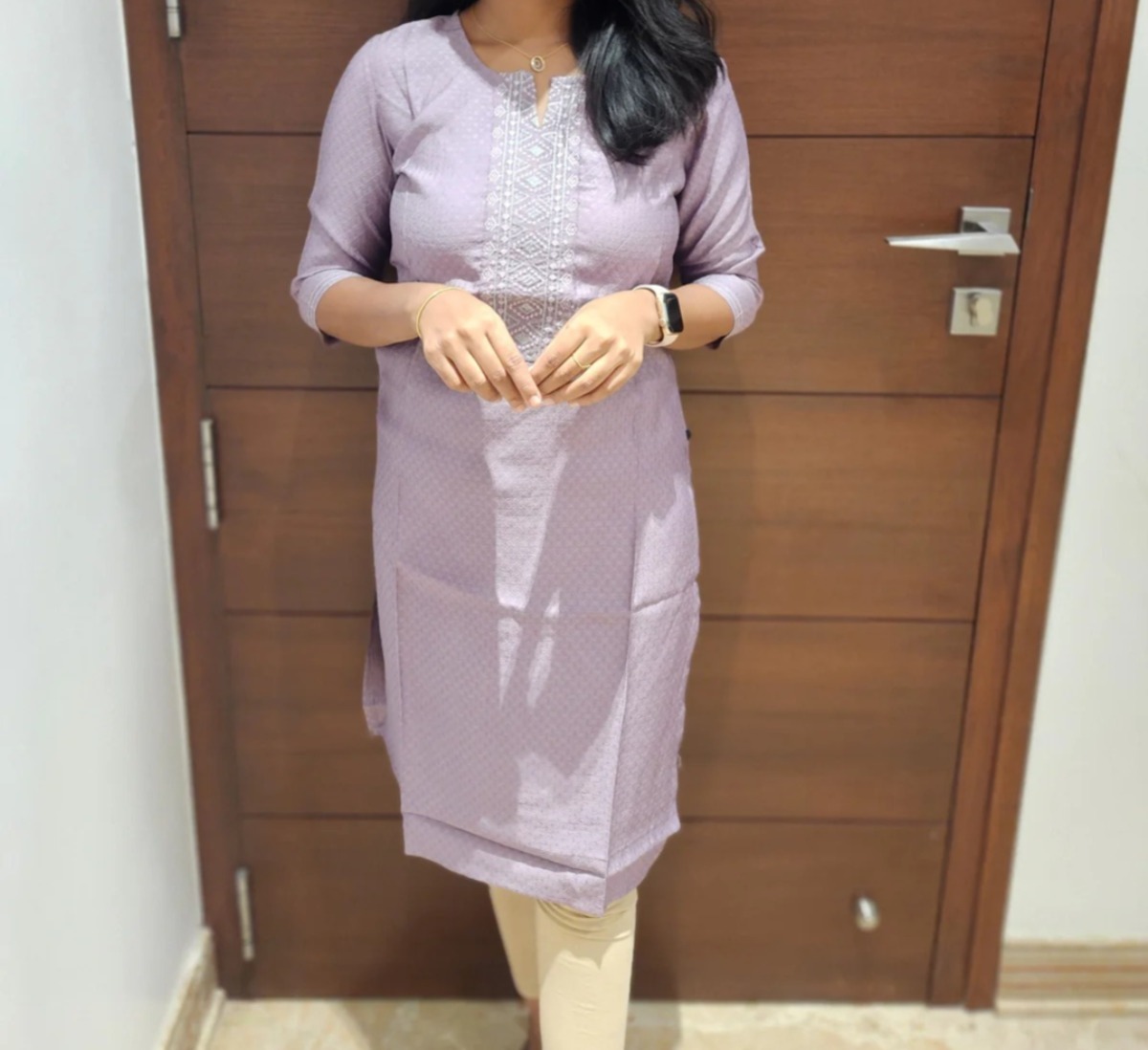 Anbarasi: Rayon Popcorn Fabric Straight Cut Kurtis (Embroidery) with Pocket – Available in S to XXL