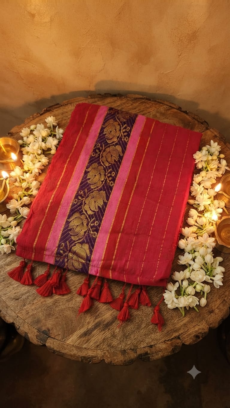 Onam festive collection mulcotton saree Varnarekha 