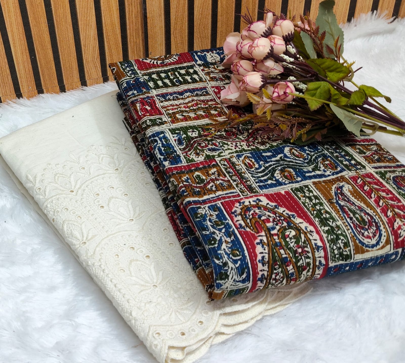 Cotton katha with plazzo bottom