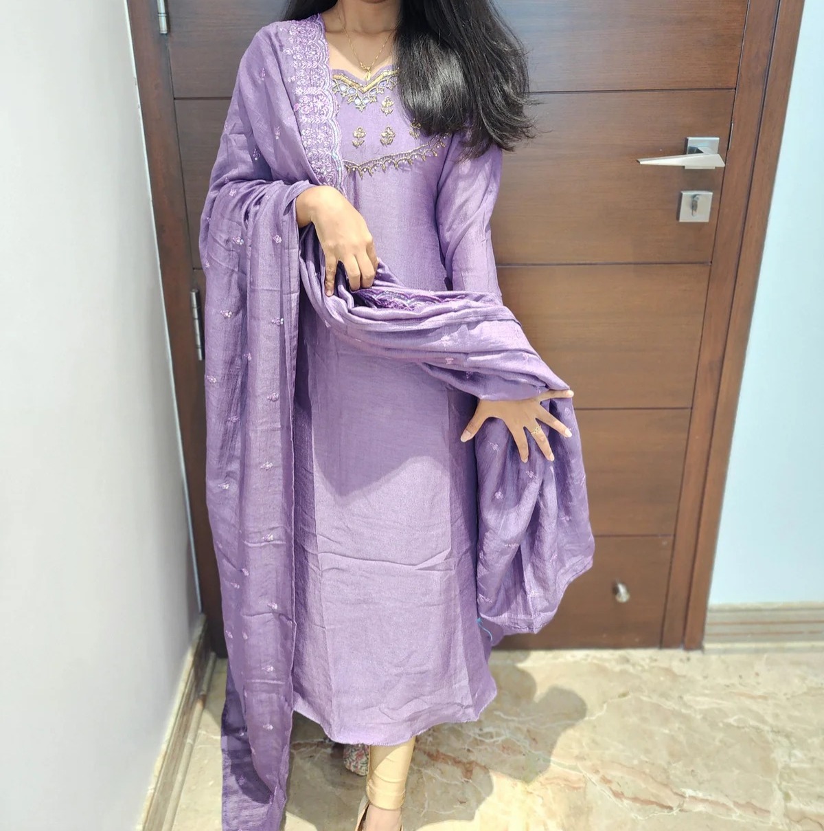 Vichitra silk salwar set 