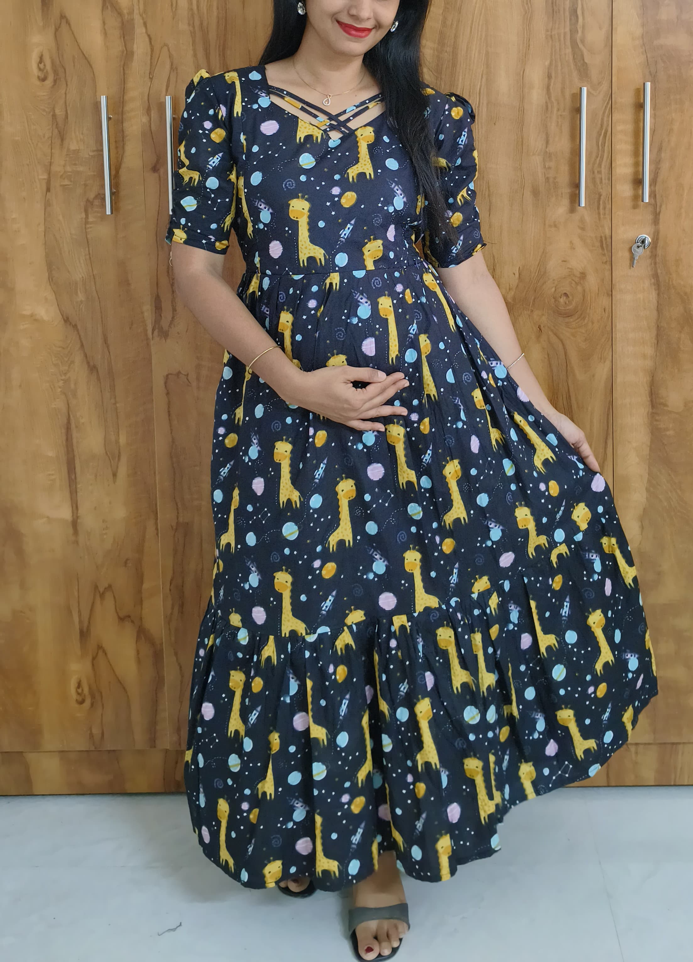 Cotton cambric premium stylish feeding dress