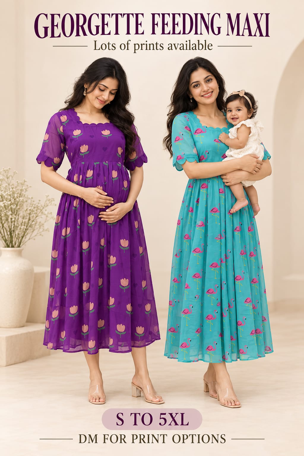 Georgette outdoor feeding maxi
