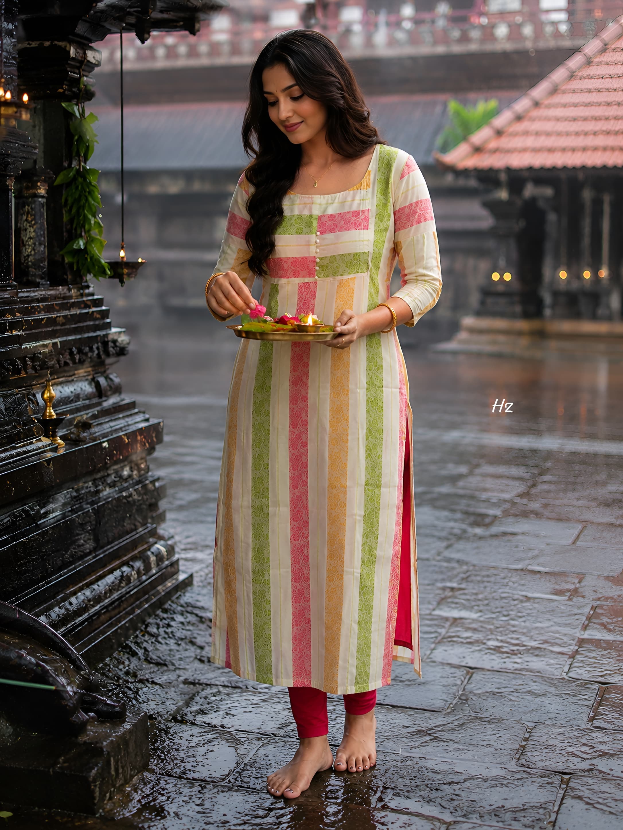 Stylish kurti multicolour with lining 