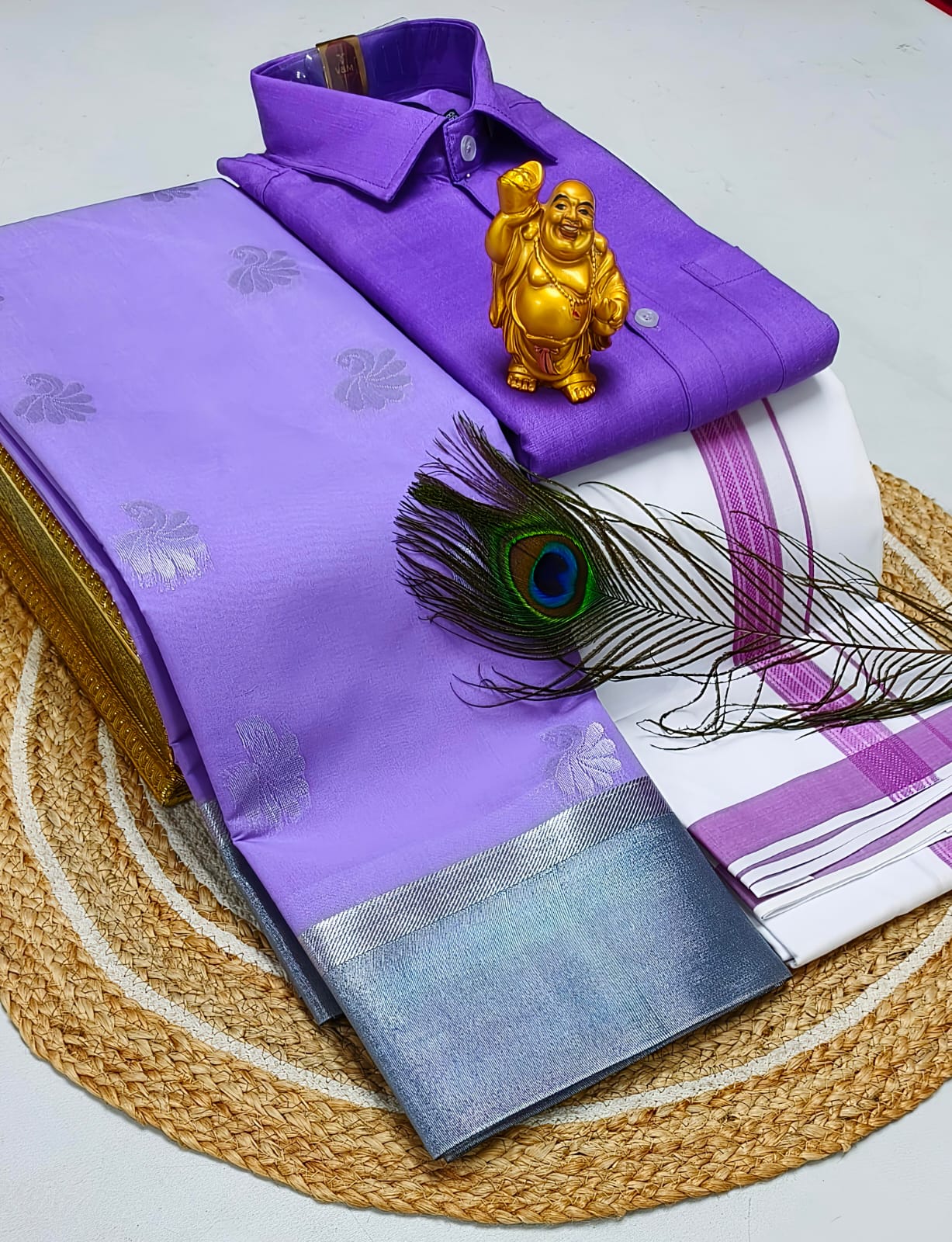 Ellampillai soft silver silk cotton sarees & cotton dotis,shirts