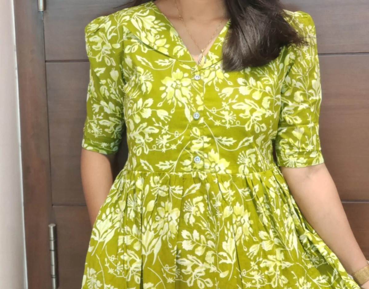 Anbarasi: Jaipur Cotton Western Maxi Kurti with Pocket | Aarral Collection