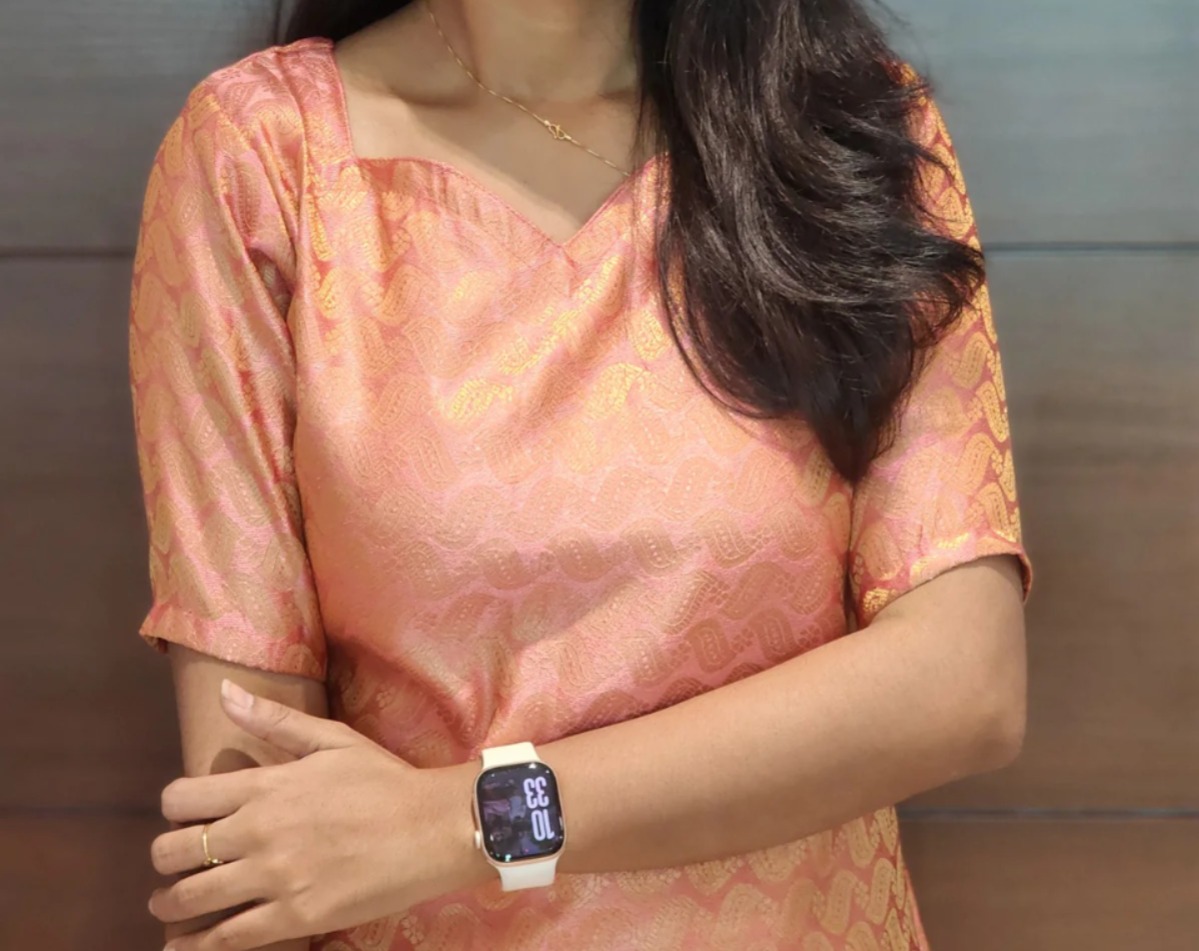 Anbarasi: Banarasi silk straight cut kurti 