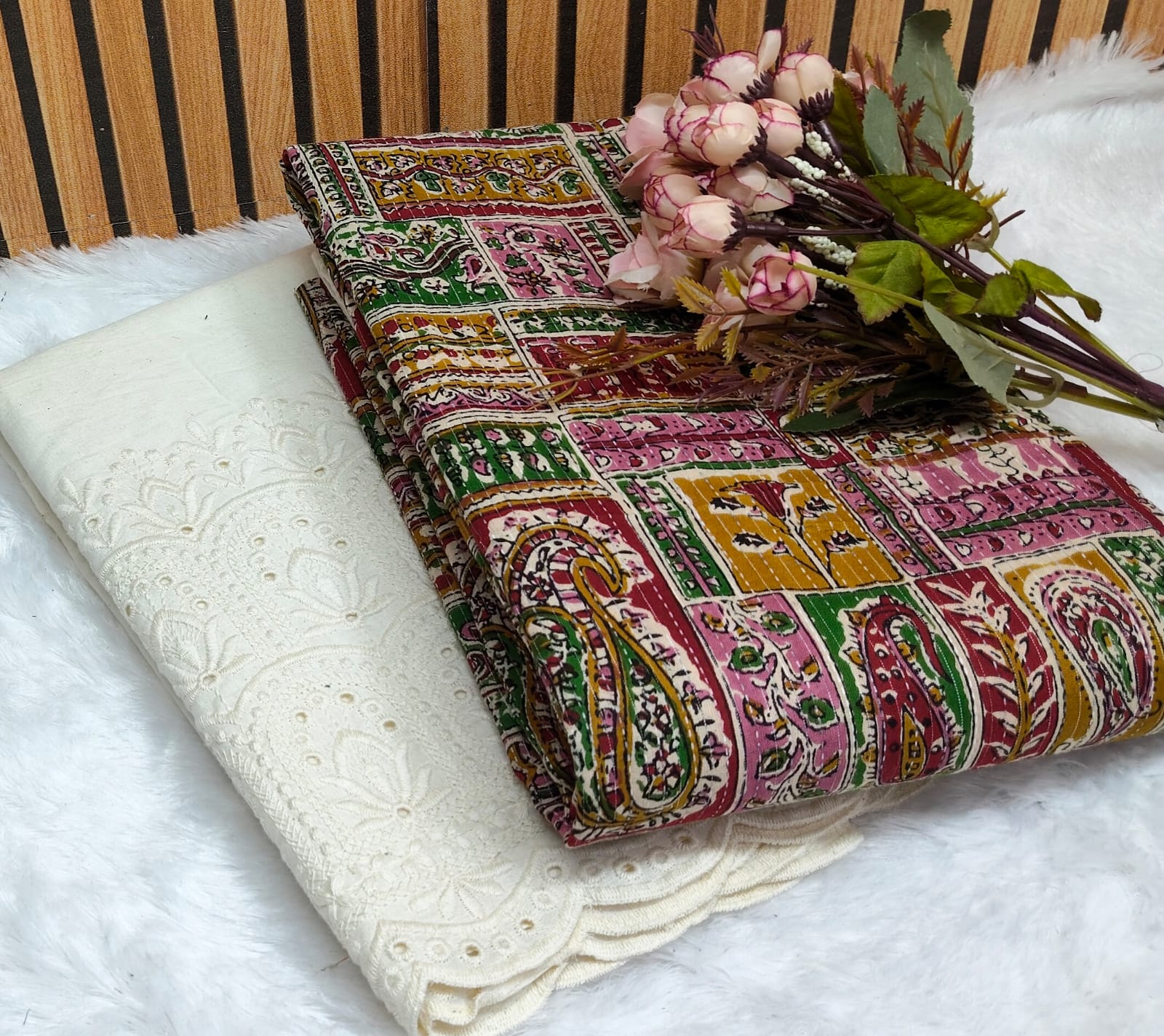 Cotton katha with plazzo bottom 