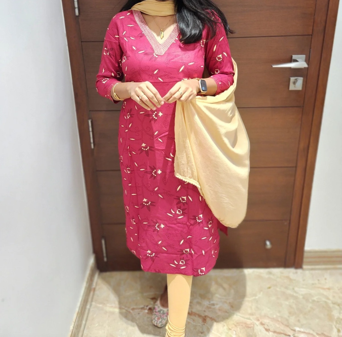 Anbarasi: Straight Cut Kurti with Pocket – Rayon & Popcorn Fabric, Sizes S to XXL