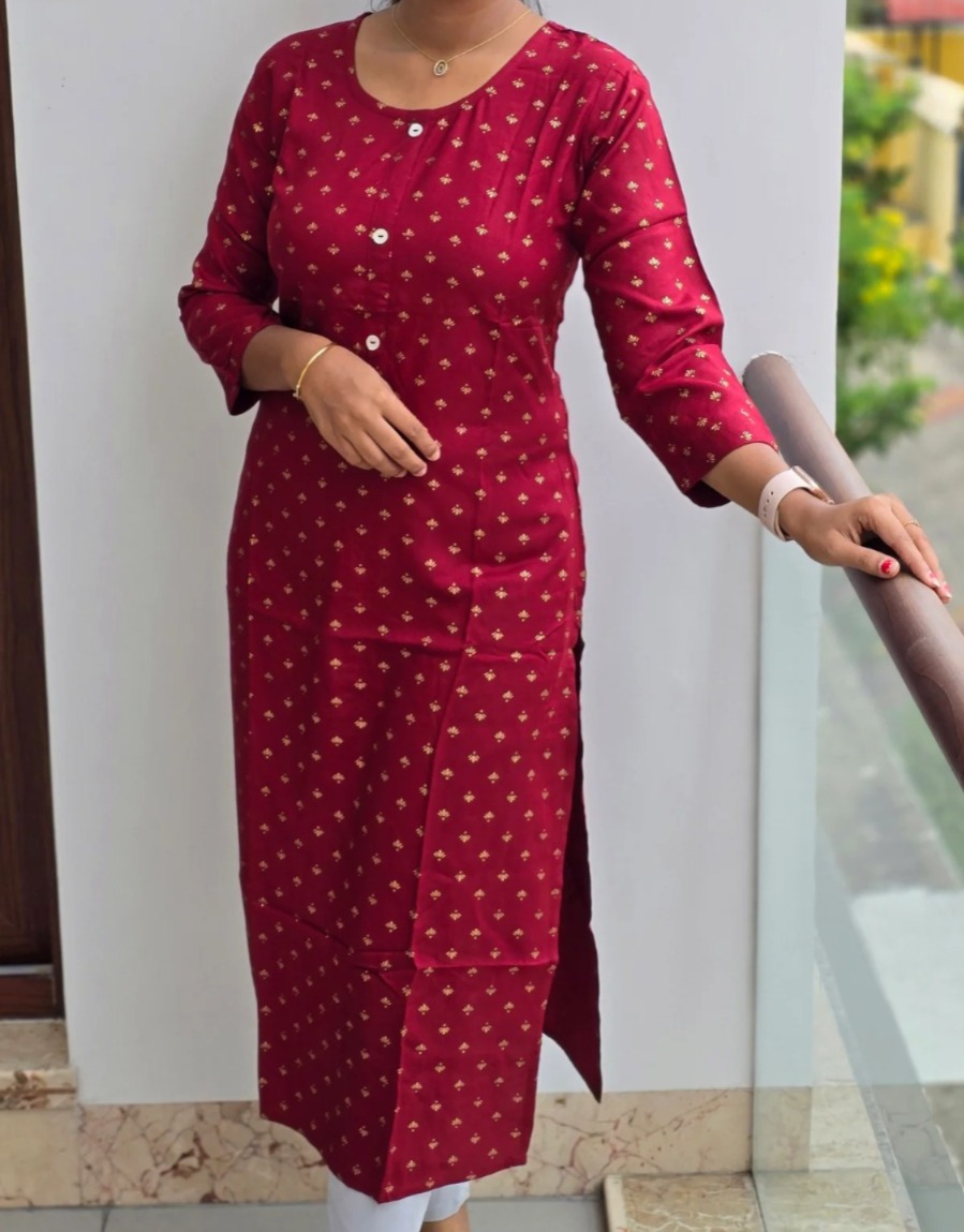 Anbarasi: Rayon Straight Cut Kurtis | 43 Inch Height | Available in S to XXL