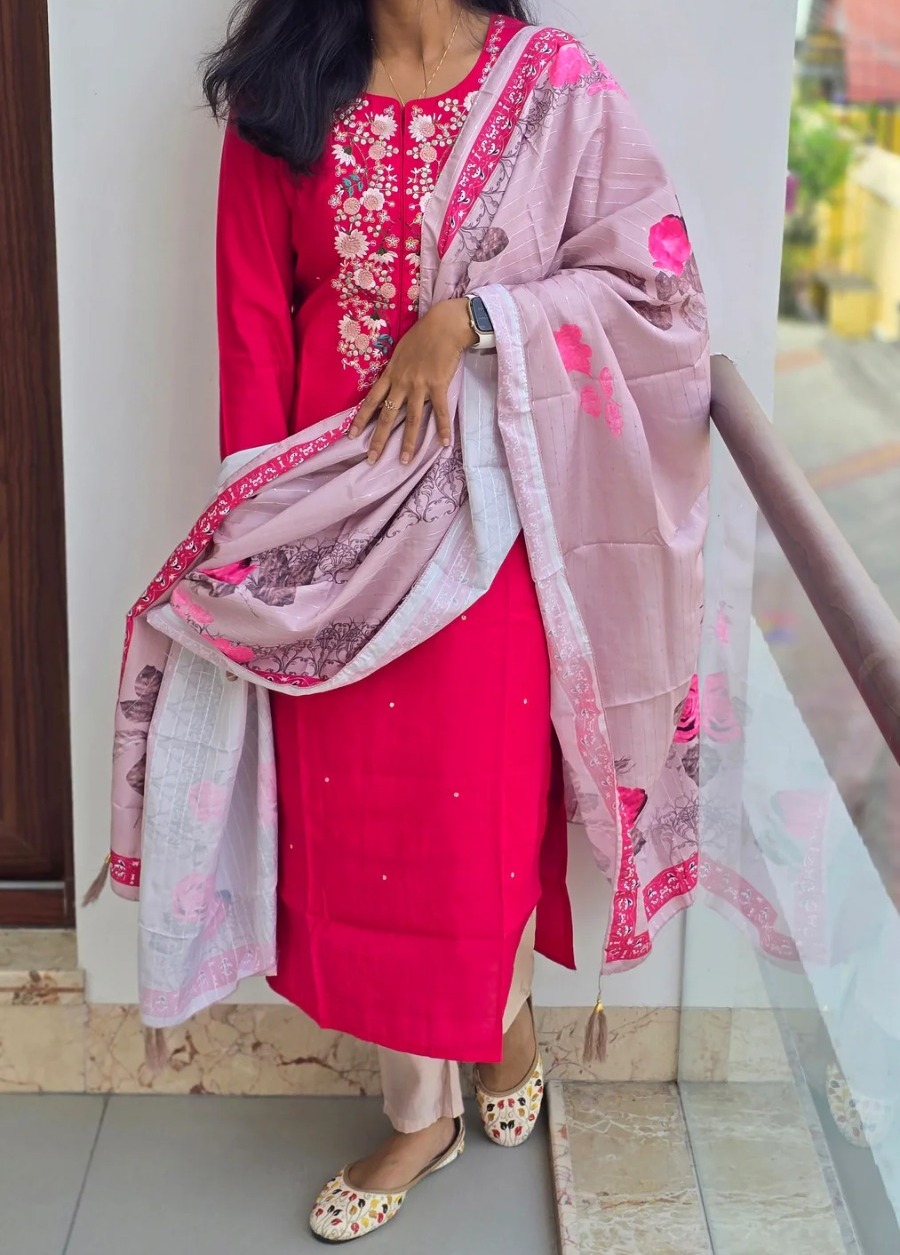 Anbarasi: Vichitra Silk Salwar Set with Dupatta – Elegant Ethnic Salwar Dress