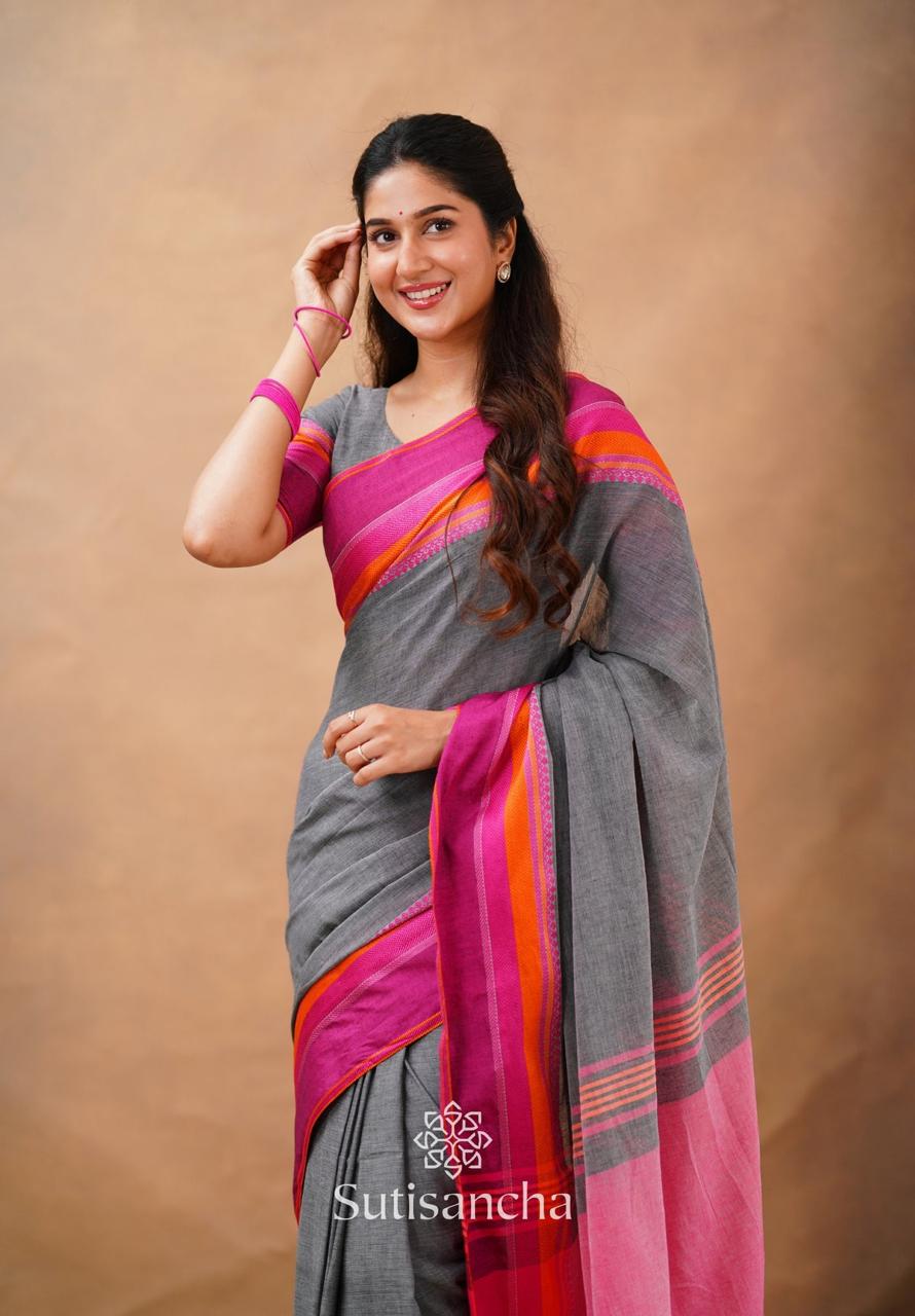 Anbarasi: Premium quality pure cotton hand weaving saree with blouse 