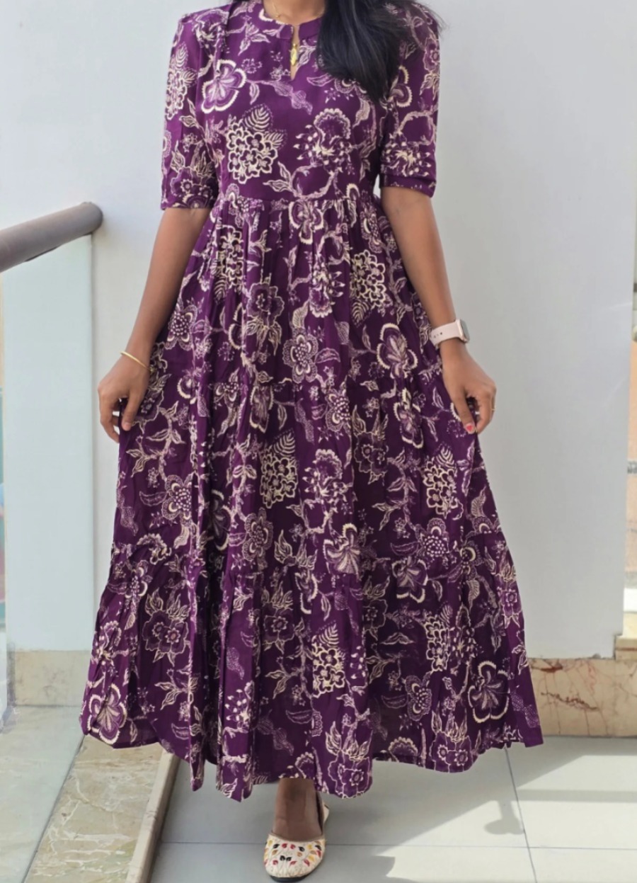 Anbarasi: Jaipur cotton western maxi with pocket