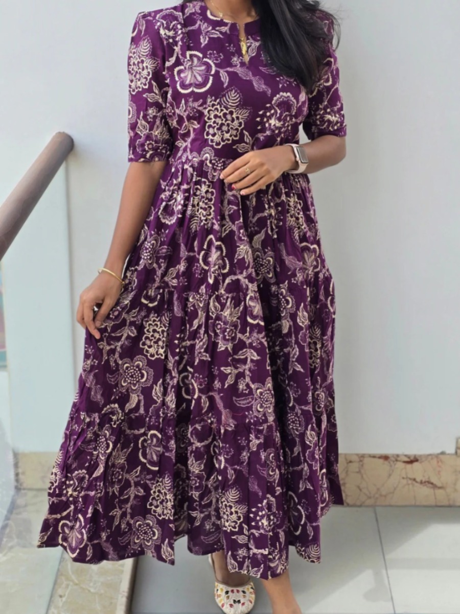 Anbarasi: Jaipur cotton western maxi with pocket