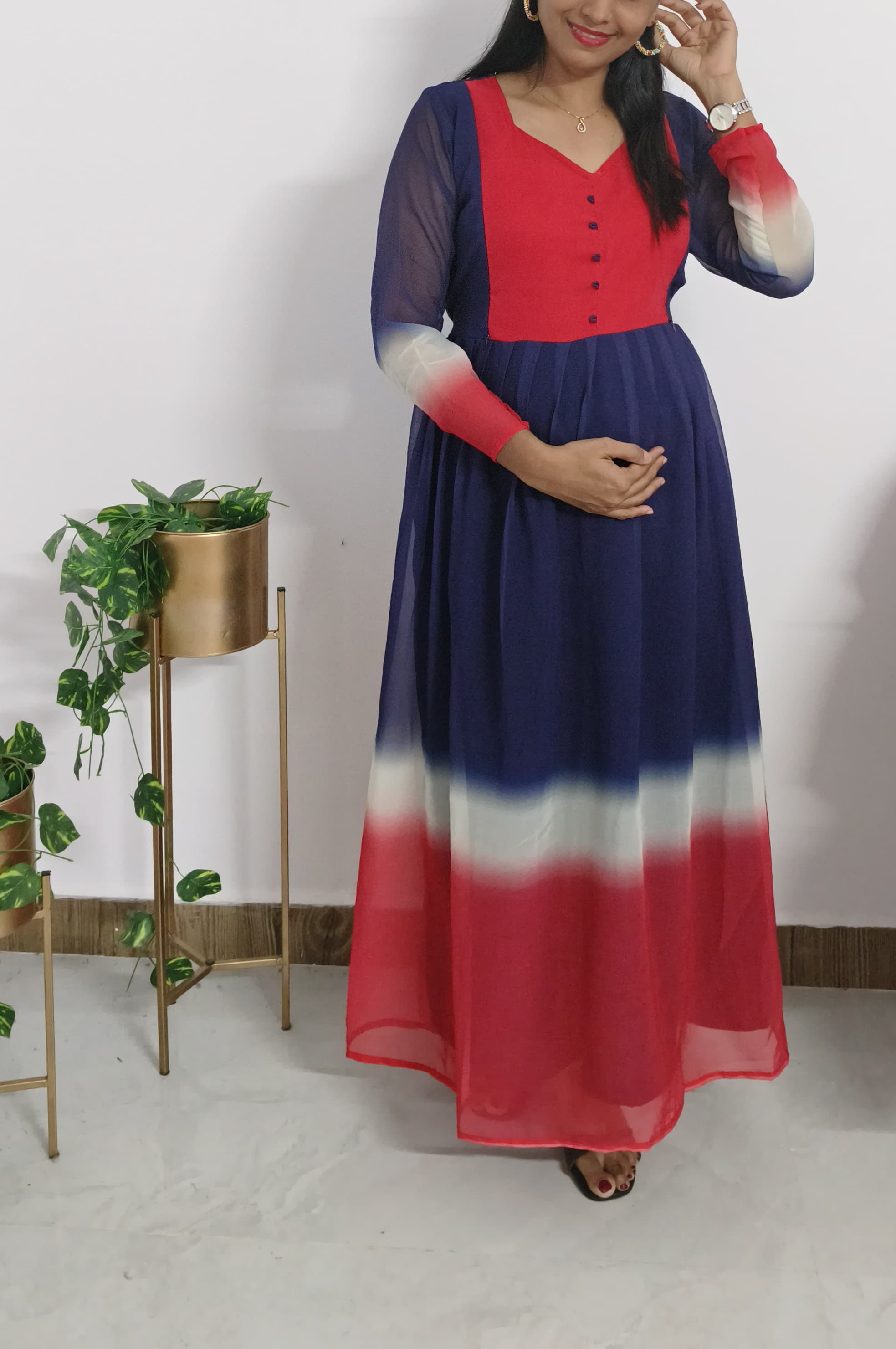 Anbarasi: Georgette fabric feeding dress 