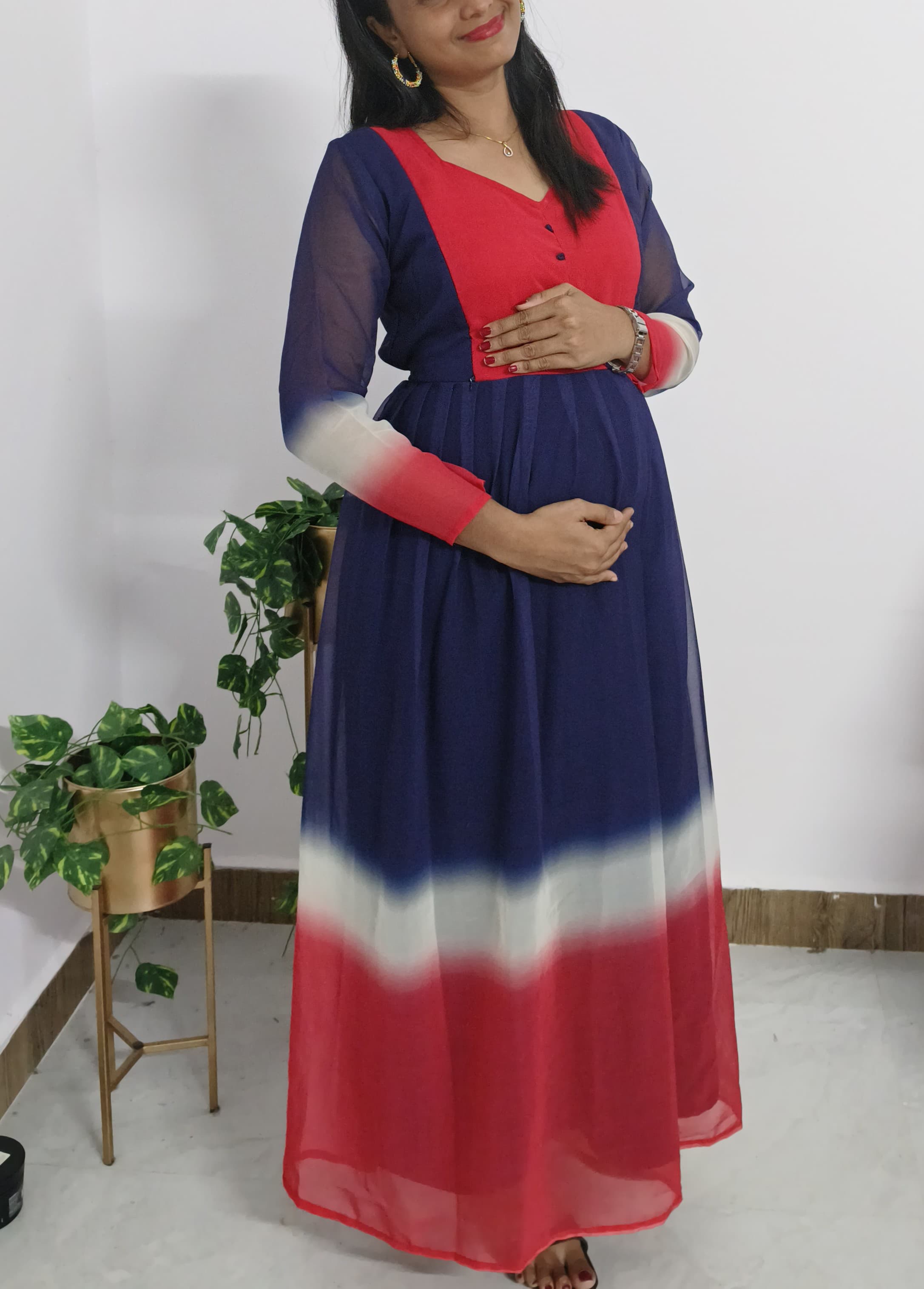 Anbarasi: Georgette fabric feeding dress 