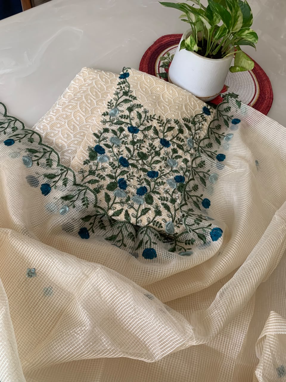Heavy embroidery top with sequence 