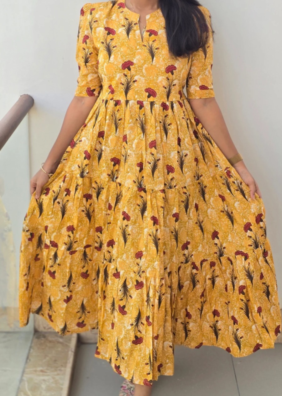 Anbarasi: Aarral Jaipur Cotton Western Maxi with Pocket | Casual Kurti Dress