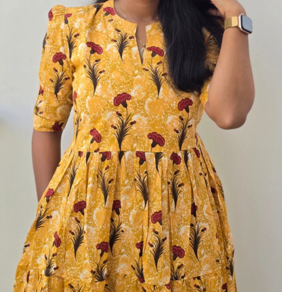 Anbarasi: Aarral Jaipur Cotton Western Maxi with Pocket | Casual Kurti Dress