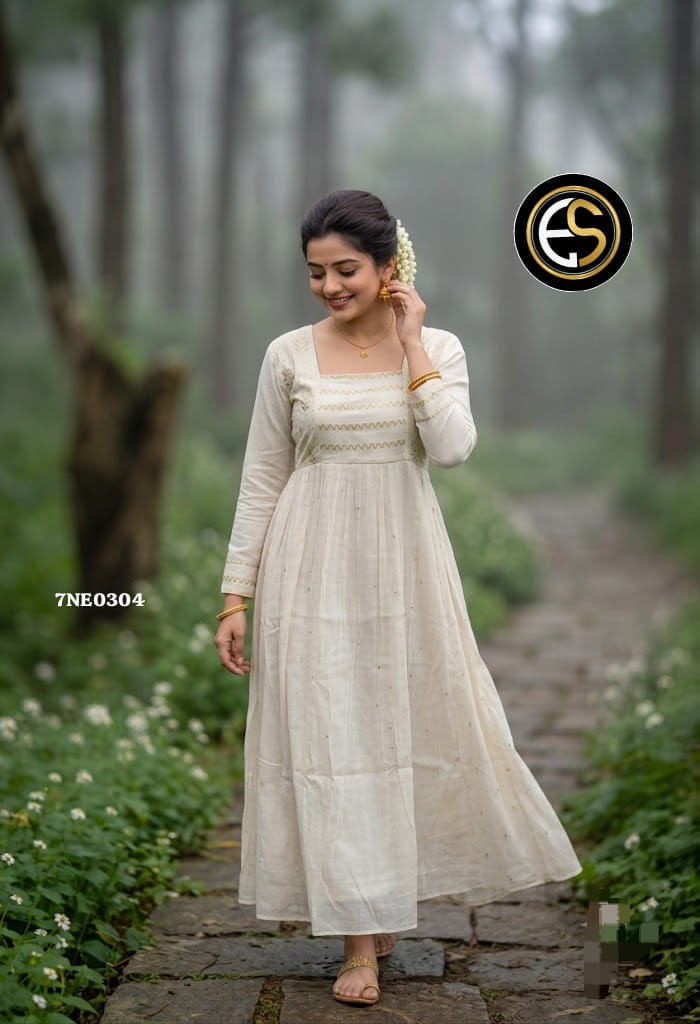 Anbarasi: Premium mul cotton Aline with lining