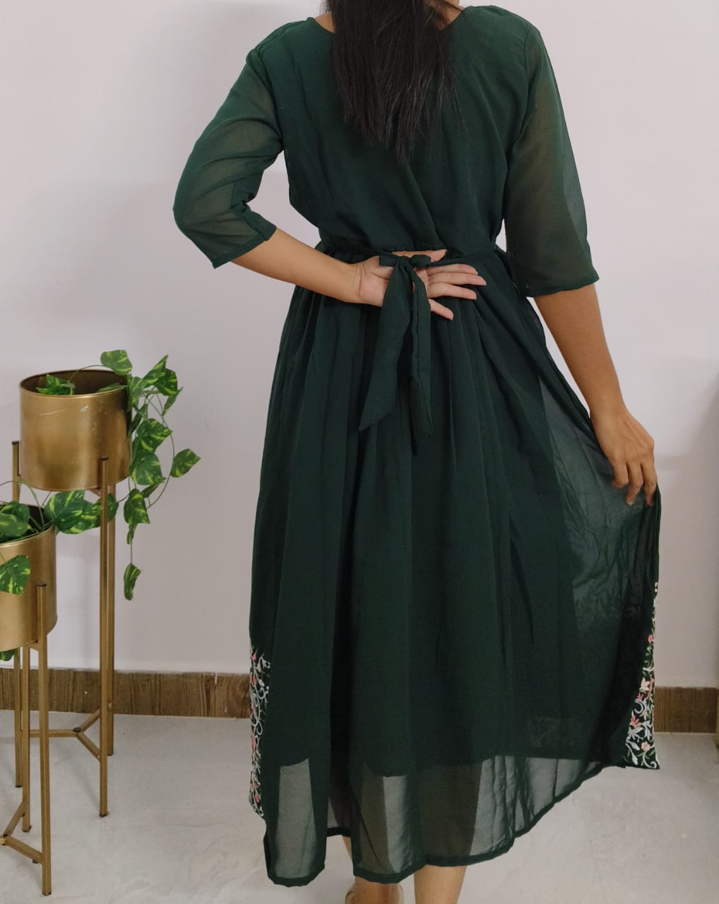 Anbarasi: Georgette Trendy Feeding Kurti with Full Lining & Embroidery