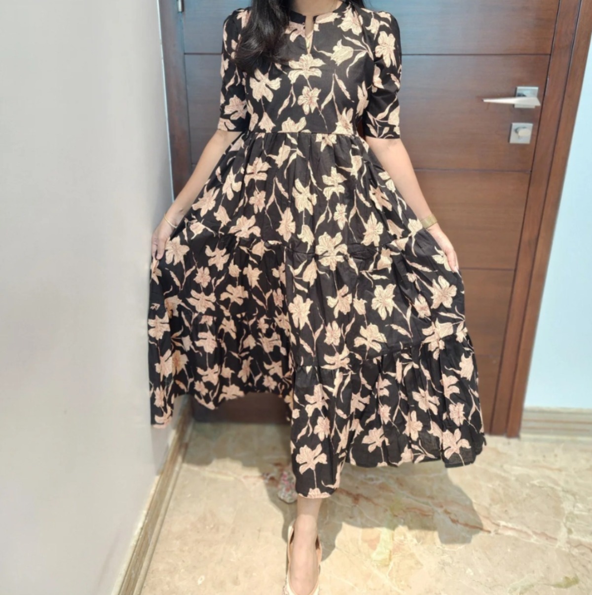 Jaipur cotton western maxi with pocket