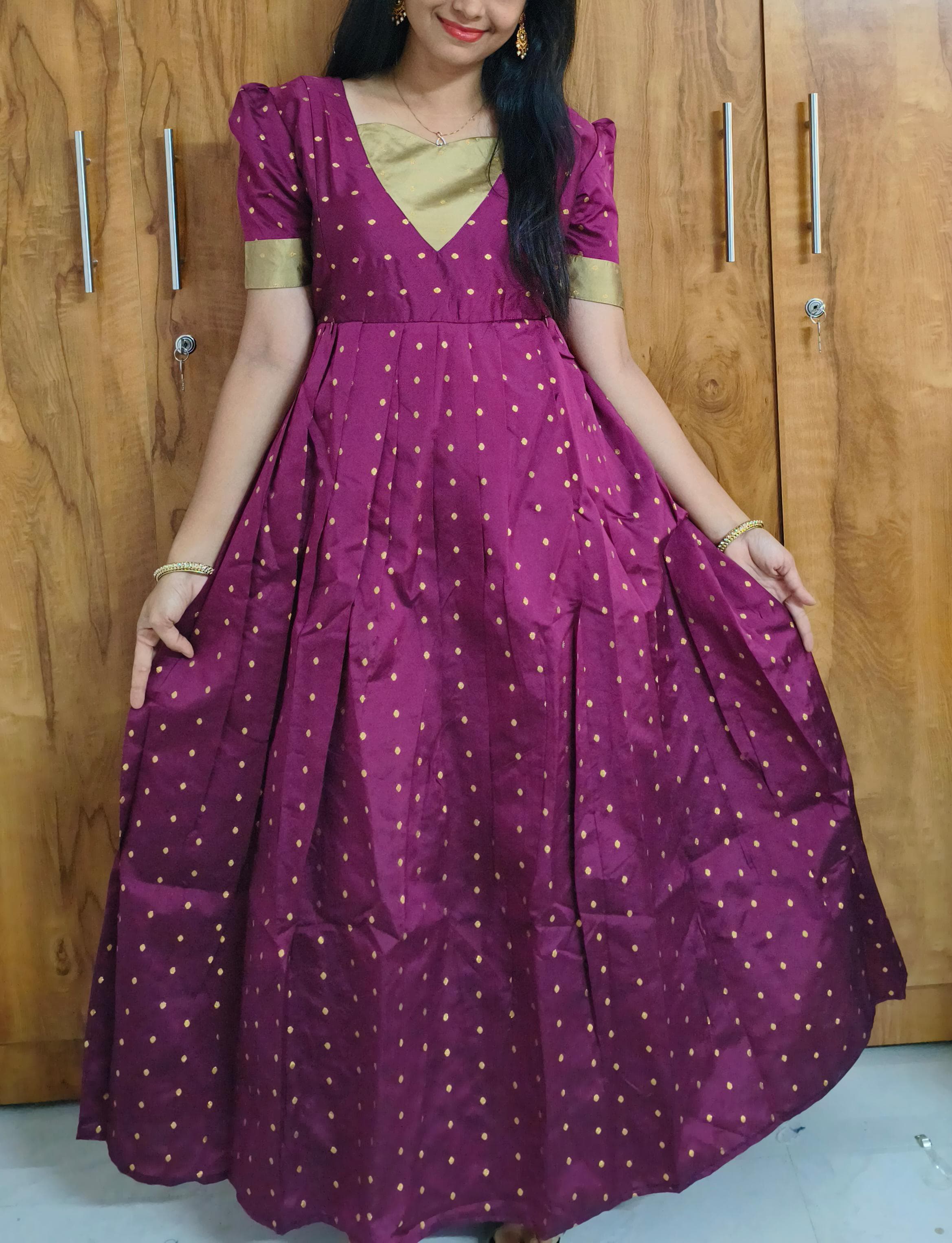Anbarasi: Silk fabric with crepe lining feeding and non feeding