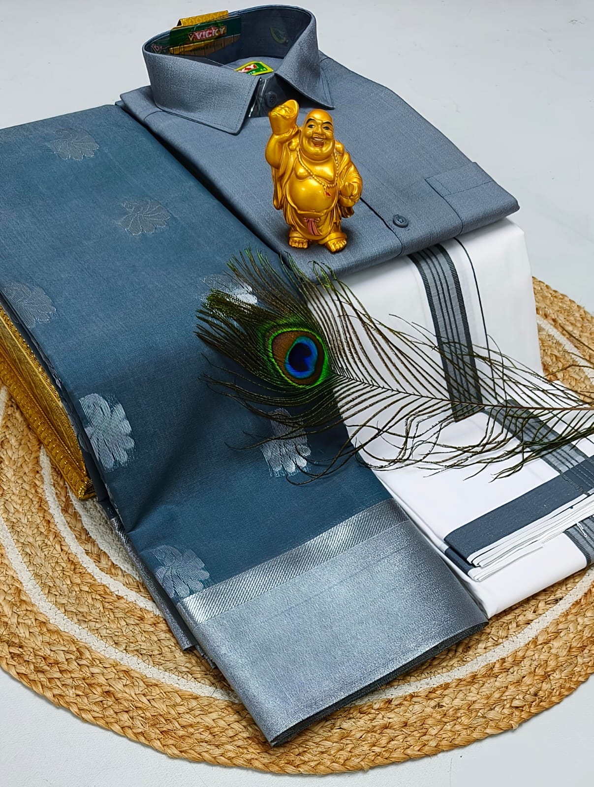 Ellampillai soft silver cotton saree & cotton dotis, shirts 