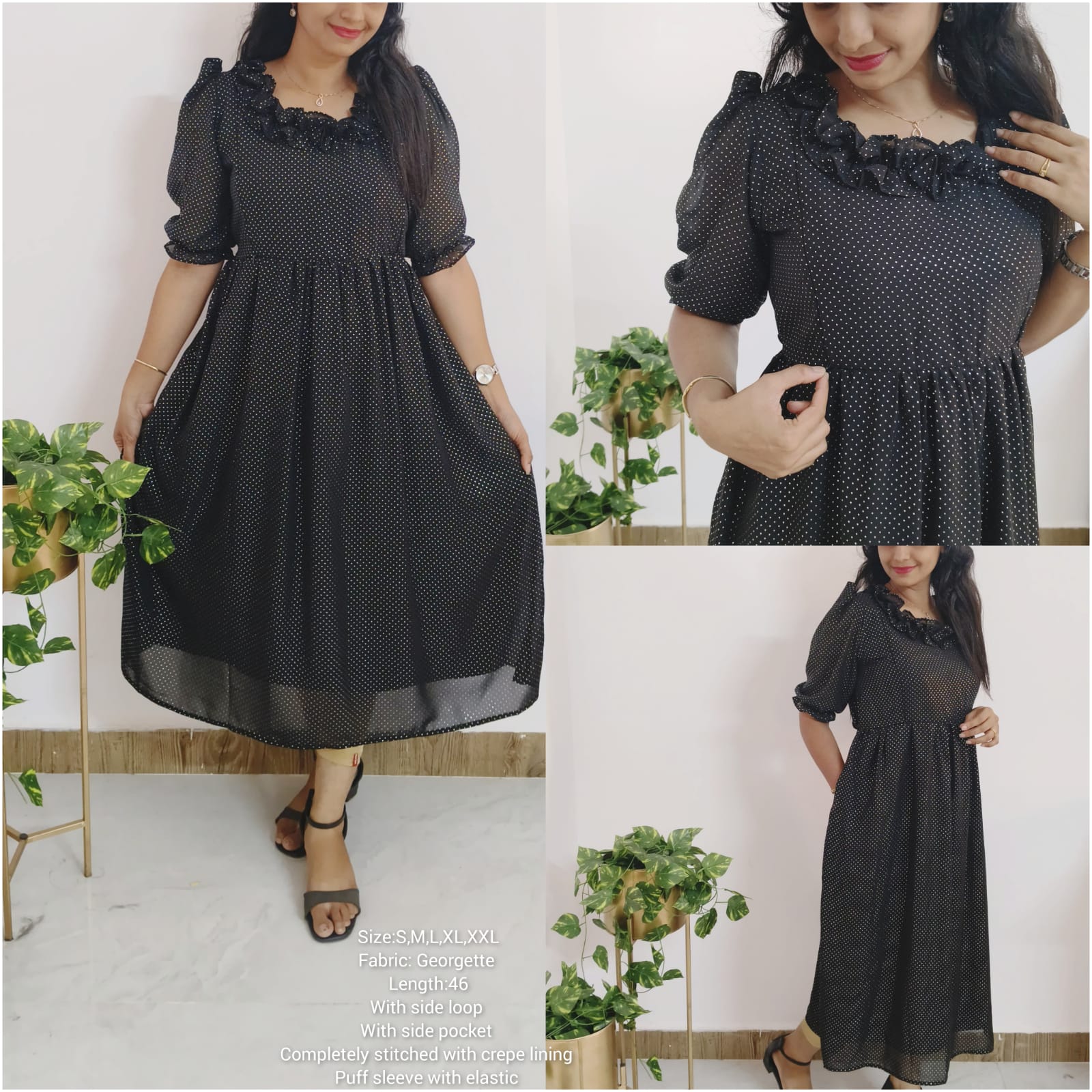 Anbarasi: Simple & Chic Georgette Feeding Maternity Dress | Invisible Zips, Side Pocket | Sizes M-3XL