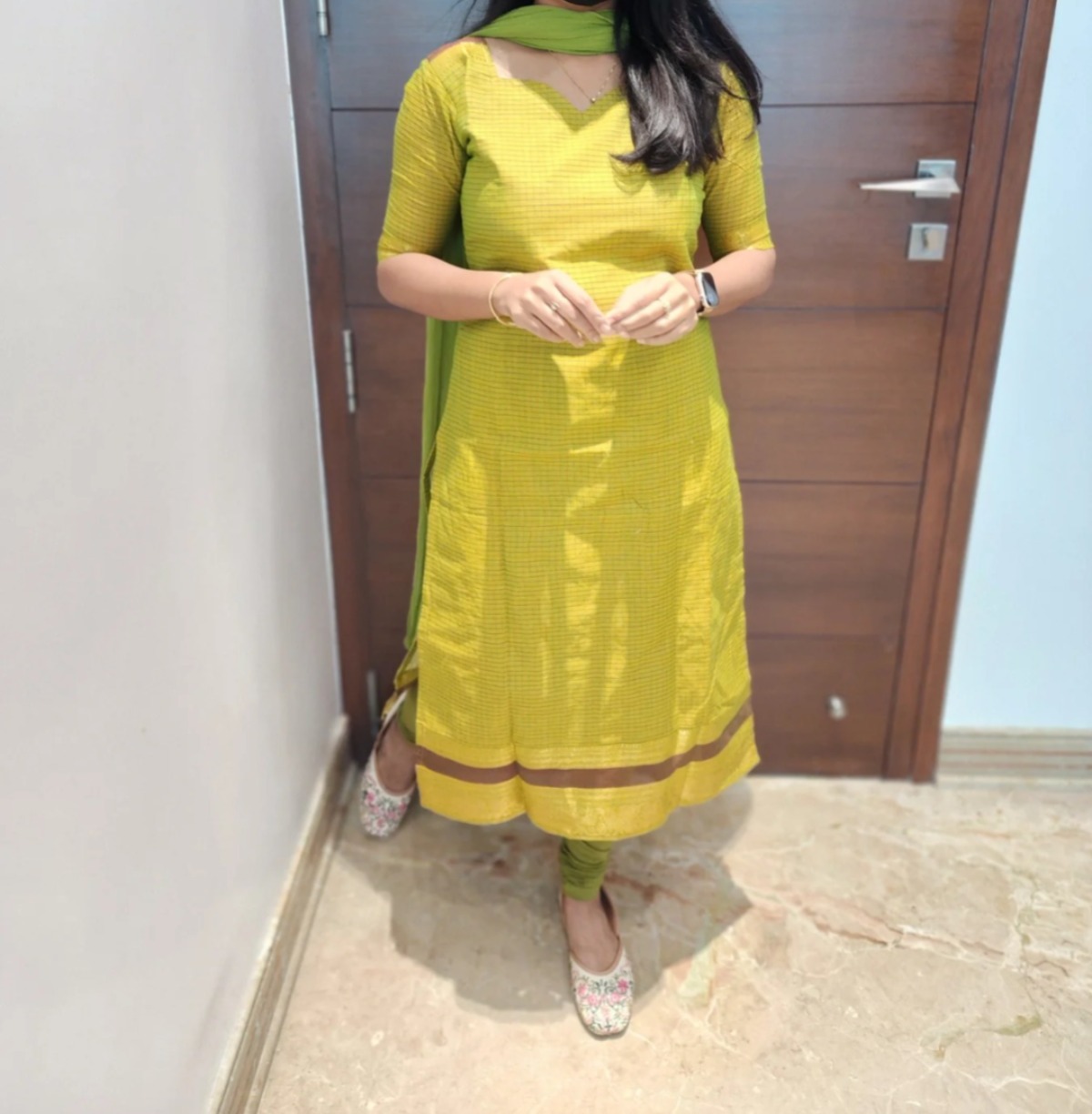 Anbarasi: Chetinad Cotton Straight Cut Kurti - 3/4 Sleeve, S-XXL, Handloom