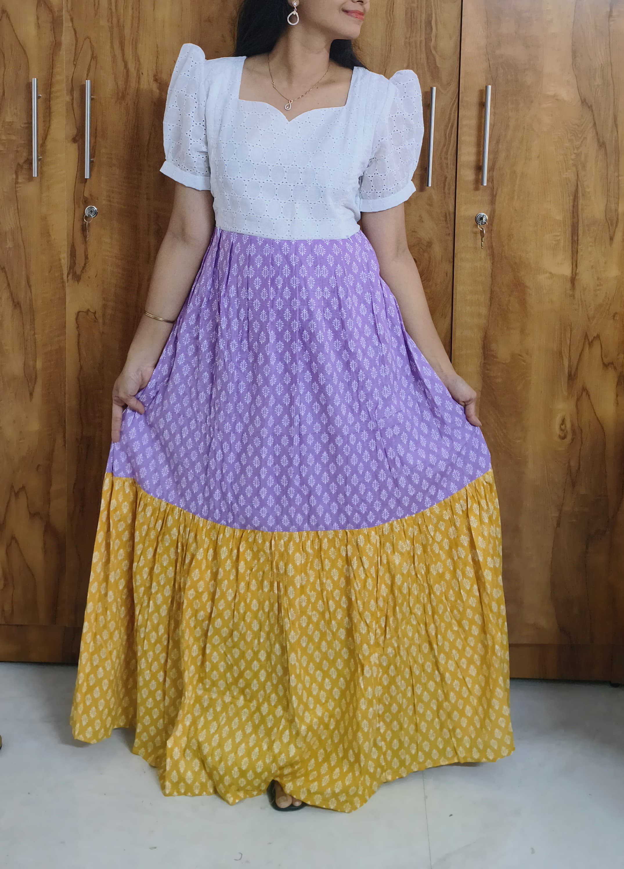 Hakoba & Cotton 2-Tier Feeding Dress with Invisible Zips & Pocket