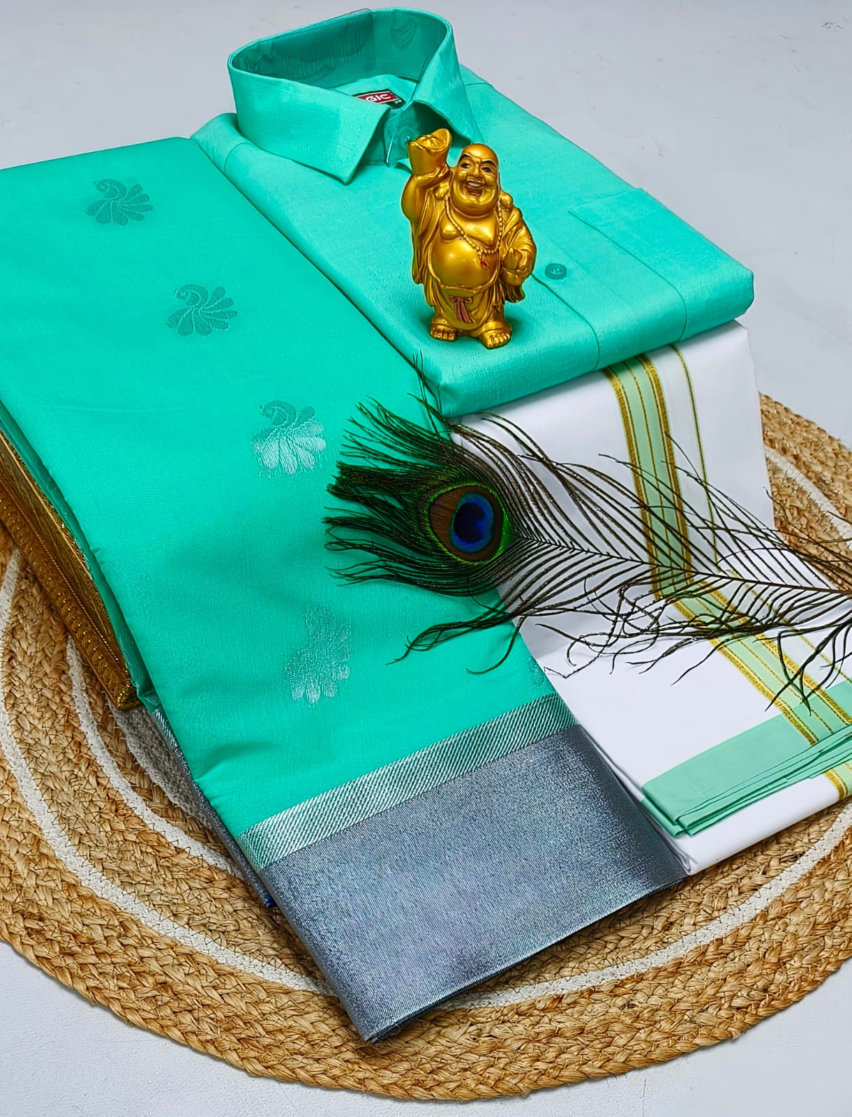 Ellampillai soft silver silk cotton saree & Cotton dotis, shirts
