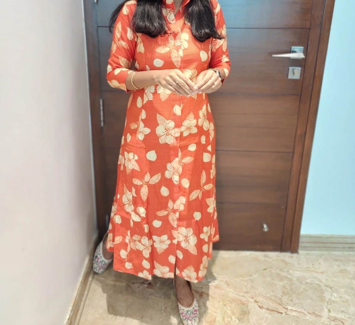 Vatican Fabric A-Line Kurti with Pocket | Elegant Kurtas for Women